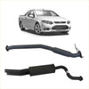 Black redback exhaust 2.5 inch system with hotdog centre for ford fg falcon ute shown from backside