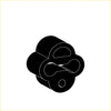 Black silhouette of redback exhaust 2.5 inch system with muffler centre and rear muffler showing mechanical parts