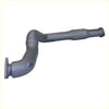 Gray metallic redback exhaust dump pipe with ribbed section and flanged end for toyota landcruiser 75 78 79 series