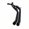 Black matte finish dual exhaust system with curved pipes rear view for redback exhaust holden commodore v8 v6