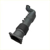 Black metallic redback extreme duty 4 inch exhaust dpf adapter pipe with flanged ends and ribbed section for toyota