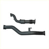 Black metal exhaust manifold and catalytic converter assembly on redback extreme duty 4 inch exhaust dpf adapter pipe for toyota