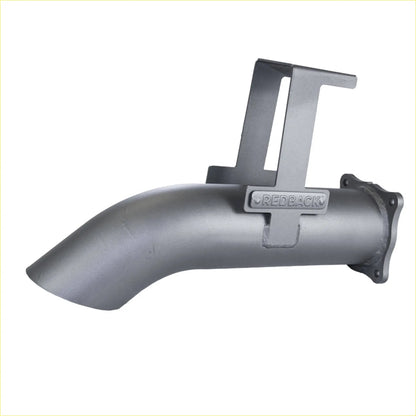 Gray metallic redback exhaust pipe with bracket from redback extreme duty 4 inch turbo back kit for toyota landcruiser