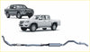 Silver metallic redback extreme duty exhaust system for ford ranger 01 2006 to 08 2011 shown from back side