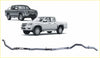 Silver metallic exhaust system pipe showing back side for redback extreme duty ford ranger 06 to 11 models