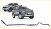 Silver metallic redback extreme duty exhaust system for ford ranger 3.2l back side view