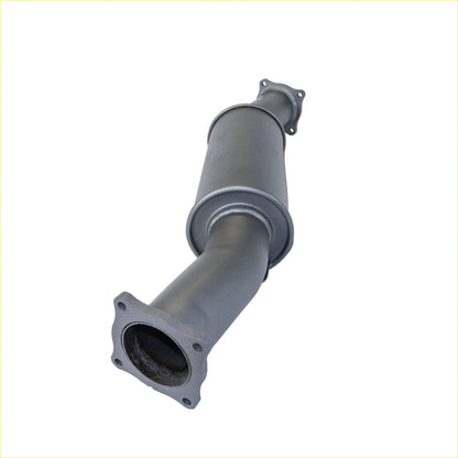 Gray metallic exhaust gas recirculation pipe with flanged ends for redback extreme duty exhaust ford raptor 2.0l bi-turbo