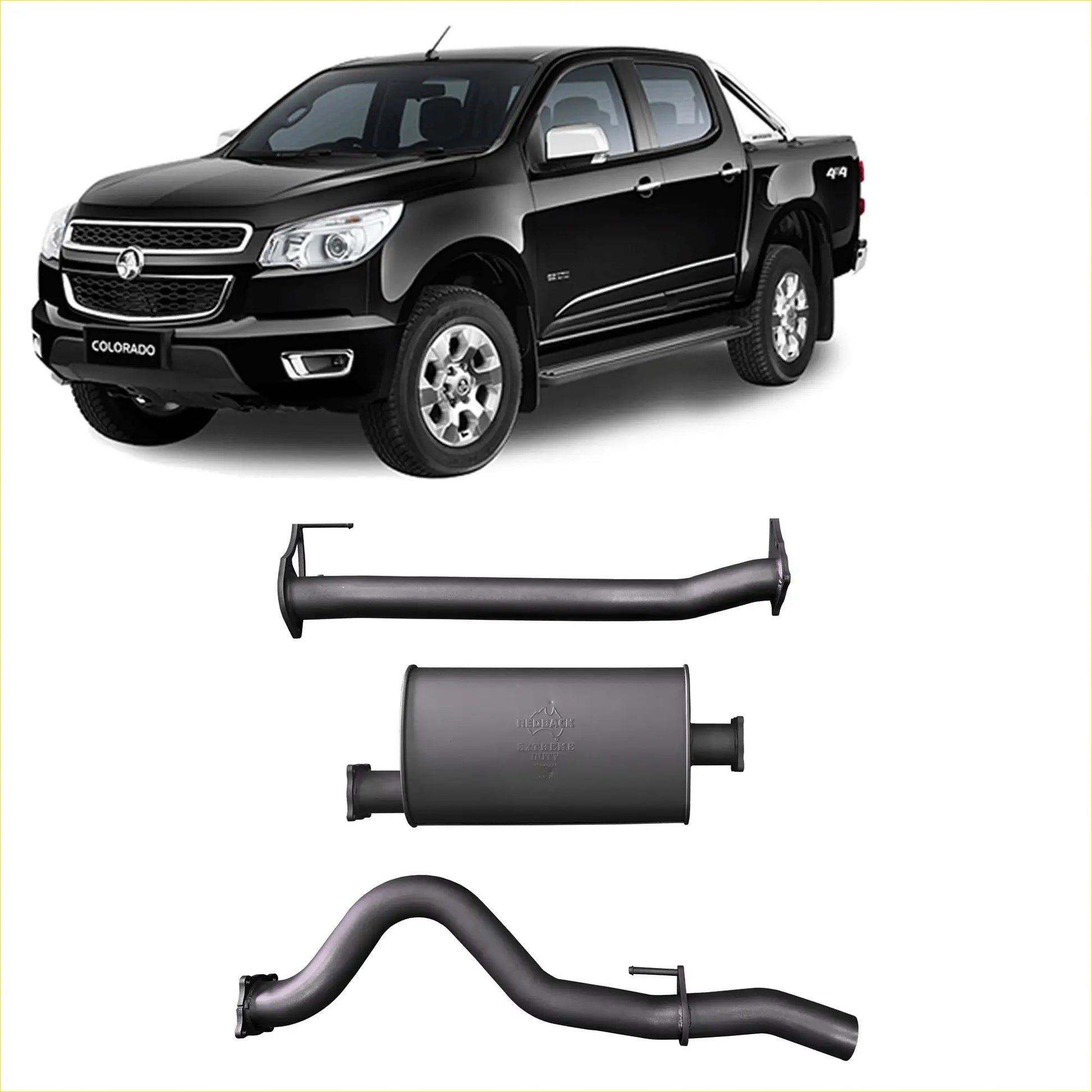 Redback Extreme Duty Exhaust for Holden Colorado RG 2.8L (09/2016 - Large Muffler (Quiet) - 4x4 Performance System