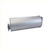 Silver cylindrical stainless steel muffler with embossed redback branding for mazda bt-50 exhaust system