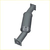 Gray metallic catalytic converter with flanged ends from redback extreme duty exhaust for mazda bt-50 2016-2020
