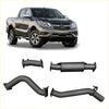 Black metallic redback extreme duty exhaust system components for mazda bt-50 pickup truck back side view