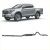 Silver mazda bt-50 with chrome accents and alloy wheels showing the black redback extreme duty exhaust system from the back