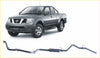 Black and silver dual exhaust system showing the back side for redback extreme duty exhaust on nissan navara d40 2.5l