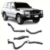 Black metal redback extreme duty exhaust system components for white toyota land cruiser 100 series from back side