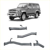 Gray metallic exhaust manifold system showing back side for redback extreme duty exhaust on toyota landcruiser 76 series