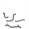 Set of four gray metallic exhaust manifolds with flanged ends for redback extreme duty exhaust on landcruiser 78 series