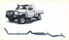 Black metallic redback extreme duty exhaust system shown from the back for toyota landcruiser 79 series 4.2l