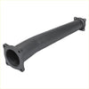Black metal exhaust pipe with flanged ends and bolt holes from redback extreme duty exhaust for toyota landcruiser 79 series back view
