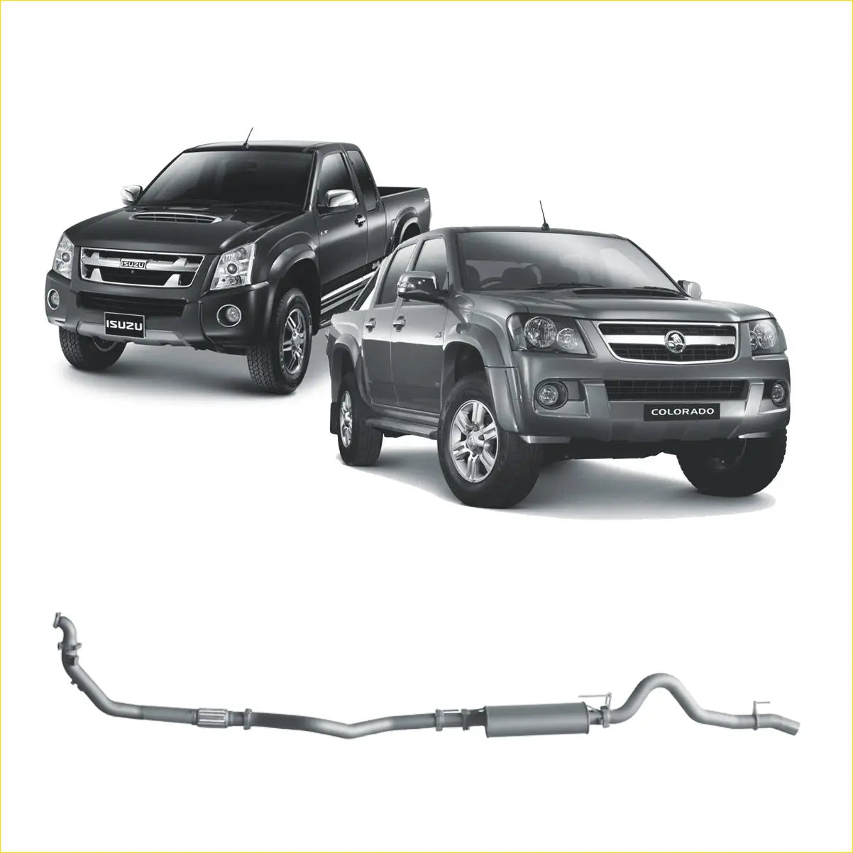 Redback Extreme Duty for Holden Rodeo (01/2007 - 06/2008) Colorado - Without Cat / Large Muffler (Quiet) - 4x4