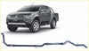 Black metallic redback extreme duty exhaust system for mitsubishi triton mn visible from the back side