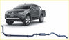 Black metallic redback extreme duty exhaust system for mitsubishi triton mn 09/2009 - 04/2015 back side view