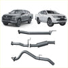 Gray metallic Redback extreme duty exhaust system components for Mitsubishi Triton MQ MR pickup trucks back side