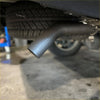 Black matte redback extreme duty exhaust tip with sleek curved design for mitsubishi triton mq mr back side view