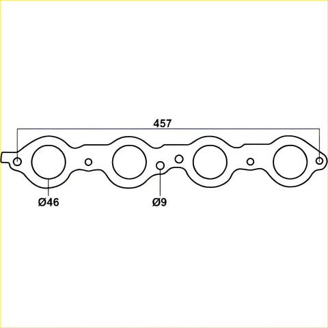 Redback gasket engine intake manifold gasket with four large circular openings for holden and hsv vehicles