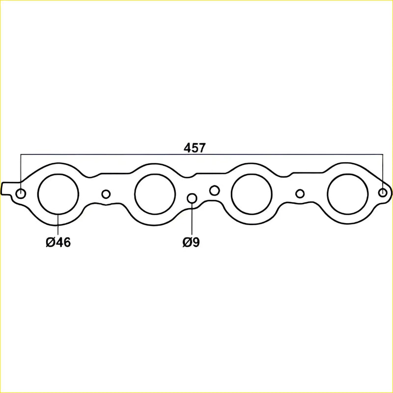 Redback gasket engine intake manifold gasket with four large circular openings for holden and hsv vehicles