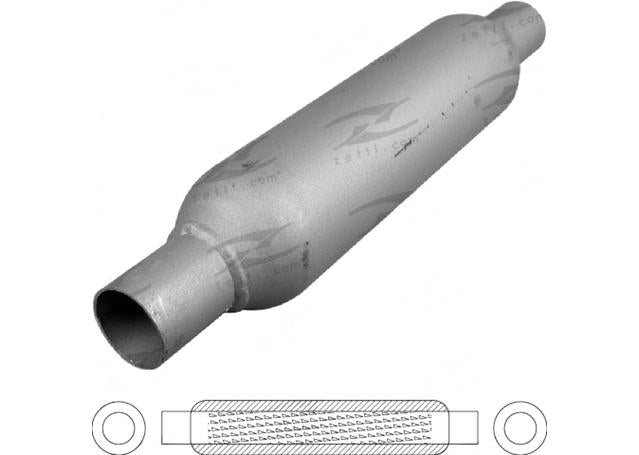 Redback Hotdog Muffler 10" x 2.25" Spiral Mild HD10225