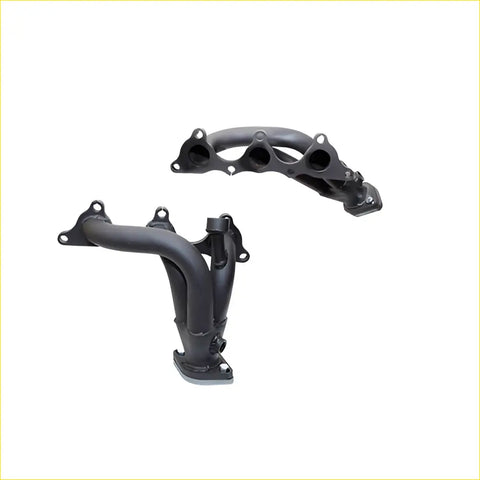 Black matte intake manifold with bolted mounting points for redback header used in mitsubishi triton 2006 to 2009