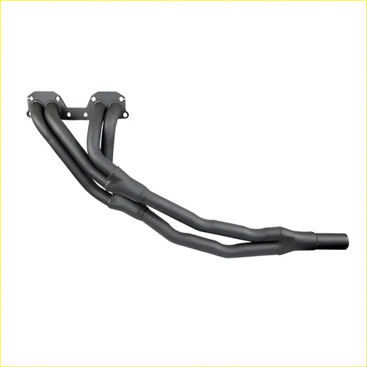 Black rubber-coated redback header exhaust manifold with metallic brackets for toyota hilux 4wd 22r mandrel bent gasket