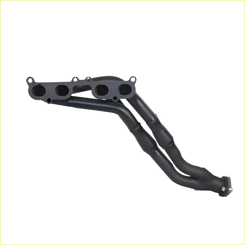 Black Redback Headers exhaust manifold with matte finish and dual side pipes for Toyota Hilux 2.7 litre 3RZ-FE