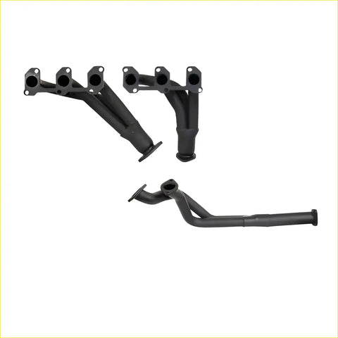 Black cast iron exhaust manifold and header set back side for redback headers toyota landcruiser 1hz series