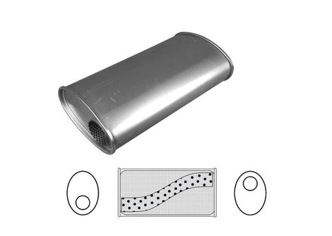 Redback Oval Muffler 14" Long 2.25" Offset Megaflow Mild