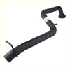 Black metal exhaust manifold with curved tubing and flanged ends shown from the back for Ford Territory tail pipe