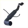 Black metal curved exhaust pipe with flanged end for redback performance exhaust Holden Commodore VS Ute 2.5 back side