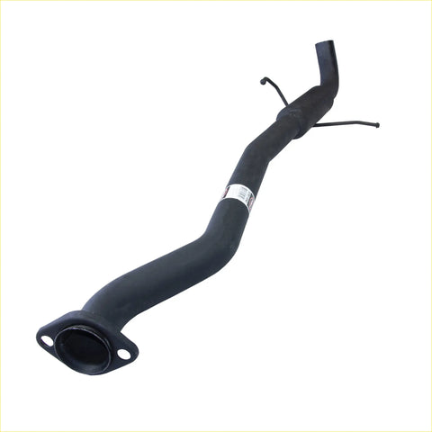 Black painted metal exhaust manifold with flanged end and curved pipe for redback performance exhaust holden commodore vs ute 25