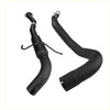 Black automotive exhaust manifold and pipe assembly with metallic fittings for redback performance exhaust on holden commodore vs v6 ute