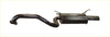 Black metallic redback performance exhaust system with curved pipes and rectangular muffler for ford falcon back side