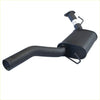 Black metal Redback performance exhaust system with curved pipe and rectangular muffler for Ford Falcon back side