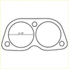 Black rubber gasket with two large circular openings and four mounting holes for redback performance exhaust system ford falcon