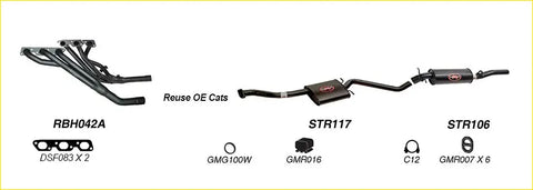 Black exhaust manifold and catalytic converter with metallic finish from redback performance exhaust system for holden calais