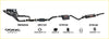 Black redback performance exhaust system with polished chrome tips and red logo on resonator for holden calais back side
