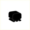 Black plastic smd component with rectangular body and four rounded protrusions for redback exhaust system caprice