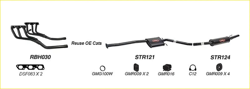 Black metal redback performance exhaust system with catalytic converters and muffler for holden caprice back side