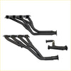Black matte-finished redback performance exhaust manifolds with sleek angular design for holden commodore 01 1988 back side