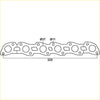 Redback performance exhaust system engine cylinder head gasket with precise cutouts and marked bolt hole dimensions for holden commodore
