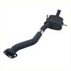 Black redback performance exhaust system with curved pipe and cylindrical muffler for holden commodore back side