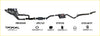 Black metal redback performance exhaust system with central catalytic converter and pipes for holden commodore back view